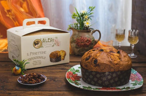 Panettone Tradizionale con uvetta e scorze di agrumi canditi 1 Kg - Pasticceria Aledi Bronte -