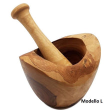 Carica l&#39;immagine nel visualizzatore di Gallery, mortaio_legno_di_ulivo_fatto_a_mano_artigianato_siciliano_olive_wood_bowl_made_by_hand_sicilian_artisan_L
